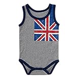 （ワボーズ） Waboatsベビー夏のアメリカ国旗3-12月半袖とノースリーブロンパース カバーオール ベビーロンパース カバーオール B 90