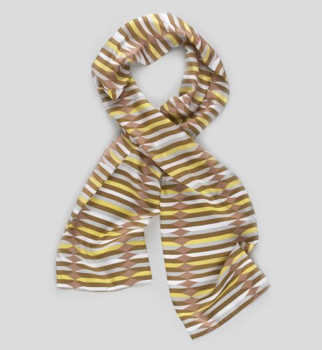 Lightweight Pure Silk Graphic Stripe Scarf