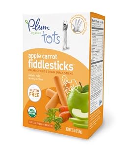 Plum Organics Fiddlesticks Snack Sticks, Apple Carrot, 2.12-Ounce Boxes (Pack of 6)