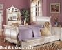 Twin Size Sleigh Bed with Trundle White Finish