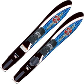 Hydroslide Shaped Adult Combo Water Skis with Lace Up Bindings