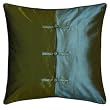 Decorative Handmade Silky Green & Blue Chinese Hand-knotted Ties Cushion Cover / Pillow Sham