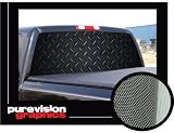 BLACK DIAMOND PLATE 16" x 54" Rear Window Graphic compact p/u truck decal