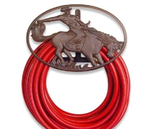 Western Cowboy Horse Garden Hose Reel Hanger Holder