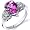 Tear Drop 2.25 carats Pink Sapphire Solitaire Engagement Ring in Sterling Silver Rhodium Finish Size 5