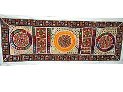 Sari Mirror Banjara Table Runner Taapestry Wall Hanging Table Runner 60 X 20