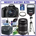 Canon EOS Rebel T1i 15.1 MP CMOS Digital SLR Camera with 3-Inch LCD and EF-S 18-55mm f/3.5-5.6 IS Lens & 55-250mm IS Lens + Canon Speedlite 270EX Flash + Willoughbys 8GB SDHC Deluxe Accessory Kit