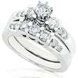 1.00ctw Round Brilliant Diamond Wedding Ring Set&nbsp;in 14k Gold (HI/I1)