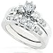 1.00ctw Round Brilliant Diamond Wedding Ring Set in 14k Gold (HI/I1)