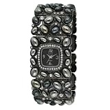 Kenneth Jay Lane Ladies Swarovski � Crystal Accented Black Ion-Plated Cabochon Link Watch... by Kenneth Jay Lane