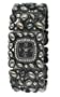 Kenneth Jay Lane Women's KJ4406-HM Swarovski  Crystal Accented Black Ion-Plated Cabochon Link Watch