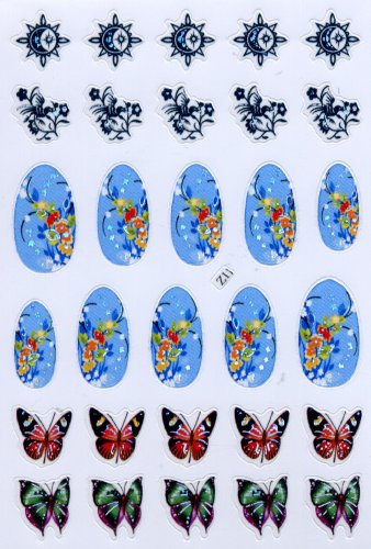 1 Bogen Design Nail Sticker - selbstklebend - # 506 - (30 St&uuml;ck) Nagelsticker mit Schmette Preisvergleich