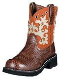 Ariat Boots: Ariat Gem Baby Boots Women's Cowboy Boots 10 Cognac Pearl Lizard Print Cayenne - 16417 - Rhinestones - Fatbaby Toe - Approved for Riding