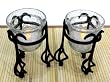 Crackle Glass Votive Holders with Battery Operated Tealights - Set of 2