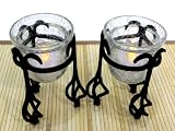 51jn4QGnLLL. SL160  Crackle Glass Votive Holders with Battery Operated Tealights   Set of 2