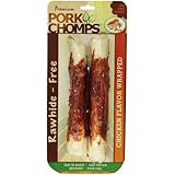 Scott Pet Products Pork Chomps Premium 2 Count Rollz with Chicken for Dogs, 8-Inch