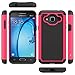 J3 Case, Express Prime Case, Amp Prime Case, LK [Shock Absorption] Hybrid Armor Defender Protective Case Cover for Samsung Galaxy J3 / Express Prime / Amp Prime (Hot Pink)