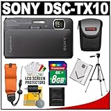 Sony Cyber-Shot DSC-TX10 Shock & Waterproof Digital Camera (Black) with 8GB ....