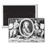 Trade card for Bernard Lens III, engraved by.. - 3x2 inch Fridge Magnet - large magnetic button - Magnet