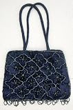 Navy Blue Velvet Handbag