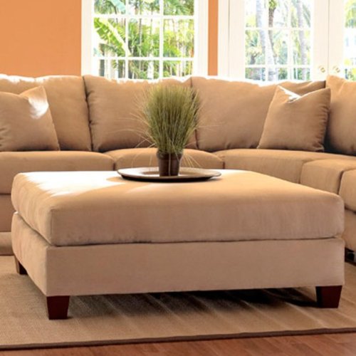 Canyon Ottoman (Microsuede Camel) (20H x 52W x 52D)