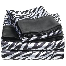Royal Opulence Satin Sheet Set Zebra