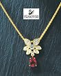 Ruby Crystal Gold-Plated Necklace