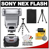 Sony Alpha HVL-F20S Flash with DSLR Case + NP-FW50 Battery + Flexible Tripo ....