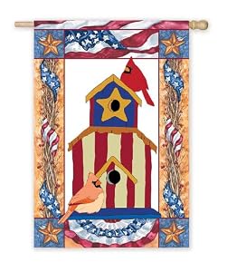 Patriotic Birdhouse Artistic Blends Regular Size Applique Flag