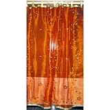 GiftForHer-2OrganzaOrangewithRedBellEmbroideredSariCurtainsDrapesPanel92