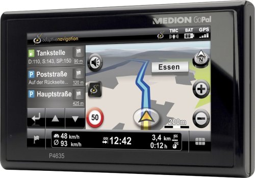 MEDION GoPal Navi P4635 EU+ Navigationssystem inkl. TMC und TMC pro (10,9 cm (4,3 Zoll) Display, EU 43, Text to Speech)