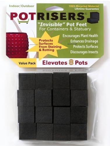 Potrisers PR32 Invisible Pot Feet Black, 32 pack supports 8-10 pots or statuary by Potrisers, Inc.