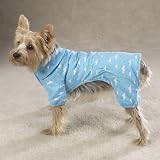 Dog Pajamas - Blue Goodnight Flannel Dog PJs w/Clouds, Stars & Moon - Small
