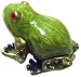 Green Frog Enameled Bejeweled Crystal Trinket Box