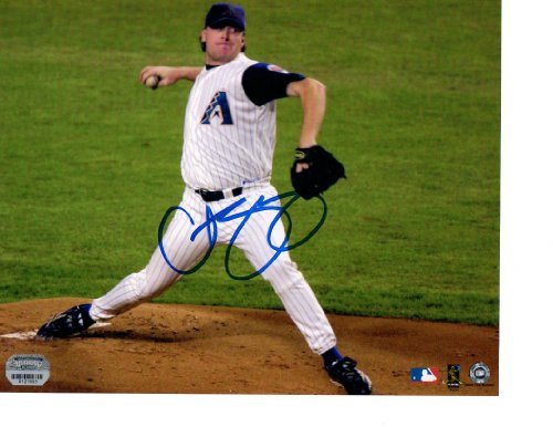 MLB Arizona Diamondbacks Curt Schilling White Jersey Autographed 8-by-10-Inch Photograph