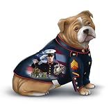 USMC Devil Dog Semper Fi Salute Bulldog Figurine by The Hamilton Collection