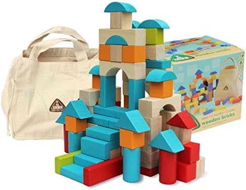 Building blocks educational wooden toy blocks set housing back with a design building blocks boy girl unisex everyday use gift 3 years of age or older.