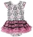 Vitamins Baby Baby-Girls Damask Print Creeper Set, White, 3 Months