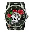 Vintage Ink #VI-W22A Men's Tattoo Inspired Wide Leather Strap Watch