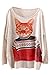 Pink Queen Women White Pullove Digital Printed Cable Knit Sweaters Cat-1 pattern 7# One Size