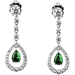 18K White Gold Tsavorite and Diamond Earrings