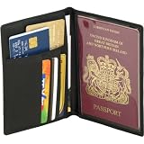Outdoor Living : Falcon Genuine Leather Passport Wallet, Black