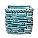 Turquoise Rustic Ceramic Basket Woven Pottery Style Succulent Planter Holder