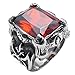 KONOV Size 10 Vintage Stainless Steel Band Red Crystal Gothic Dragon Claw Biker Men's Ring