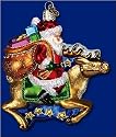 Santa on Reindeer Ornament