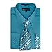 Milano Moda Men's Dress Shirt with Tie/Handkerchief HLSG21A New York Brand