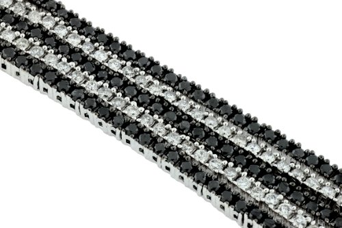 Ladies Diamond & Black Diamond Bracelet in 14K 