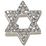 Sale! Star Of David Rhinestone Tac Pin In Crystal With Silver Finish