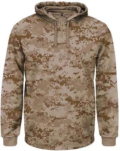 Blank Back Adult Large Desert Camo 1/4 Zip Thermal Hooded Fleece