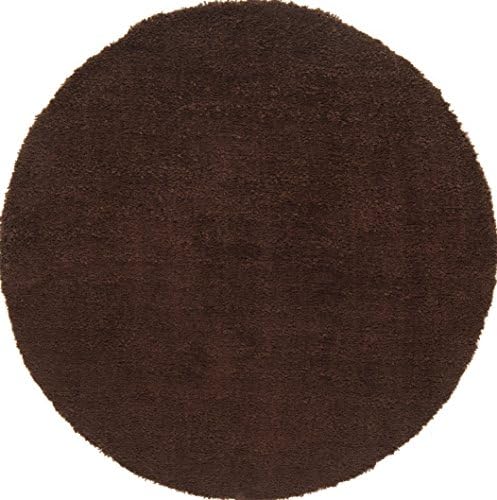 Continental Rug Company Cloud Shag Collection Super Plush Shag Round Area Rug, 3-Feet by 3-Feet, Chocolate